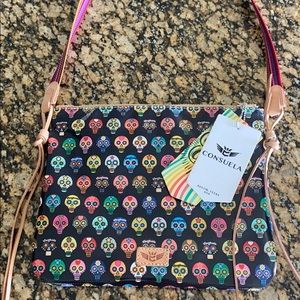 Consuela black sugar skulls crossbody purse